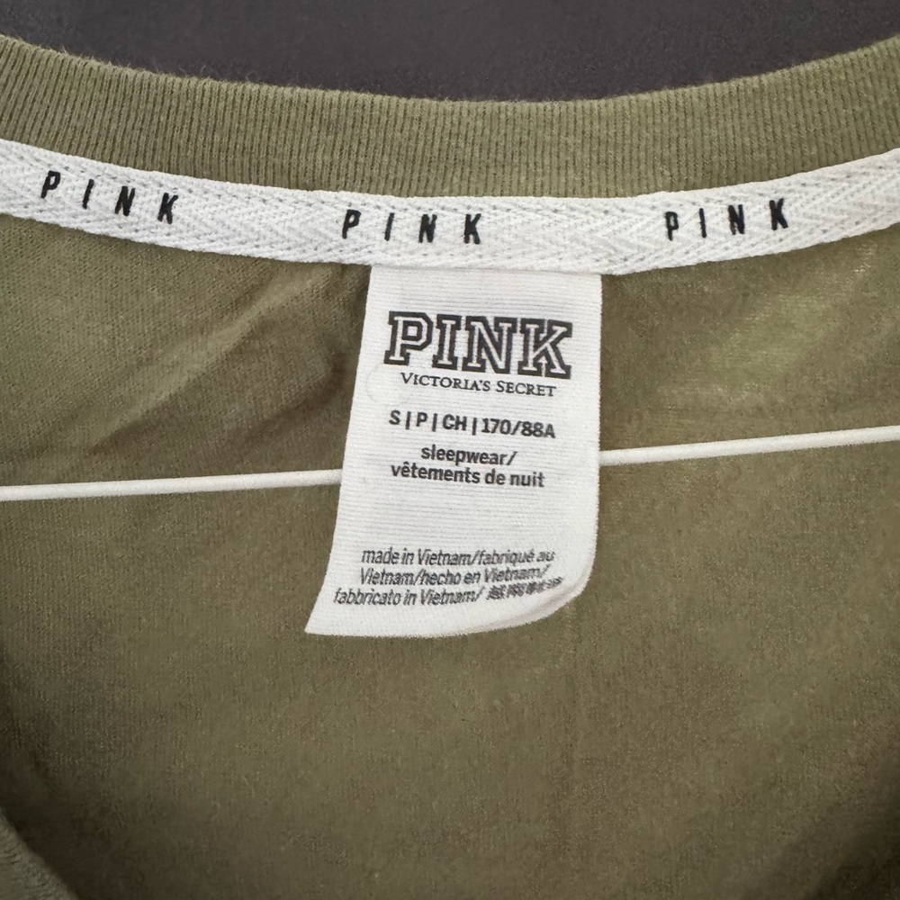 Victoria's Secret Olive Short Sleeve V-Neck Tee - Picture 2 of 4